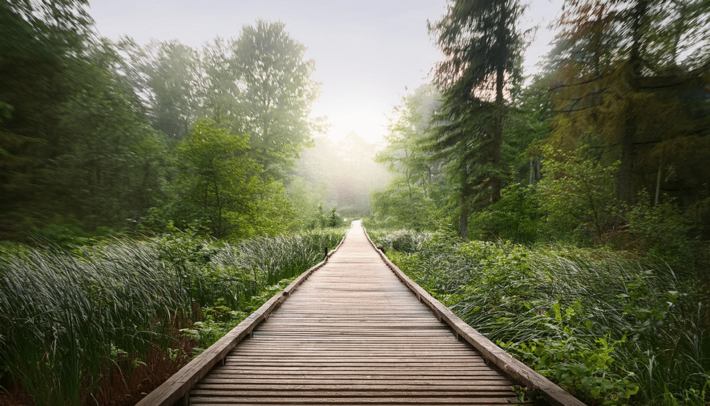 Walk with a calm, forward intention